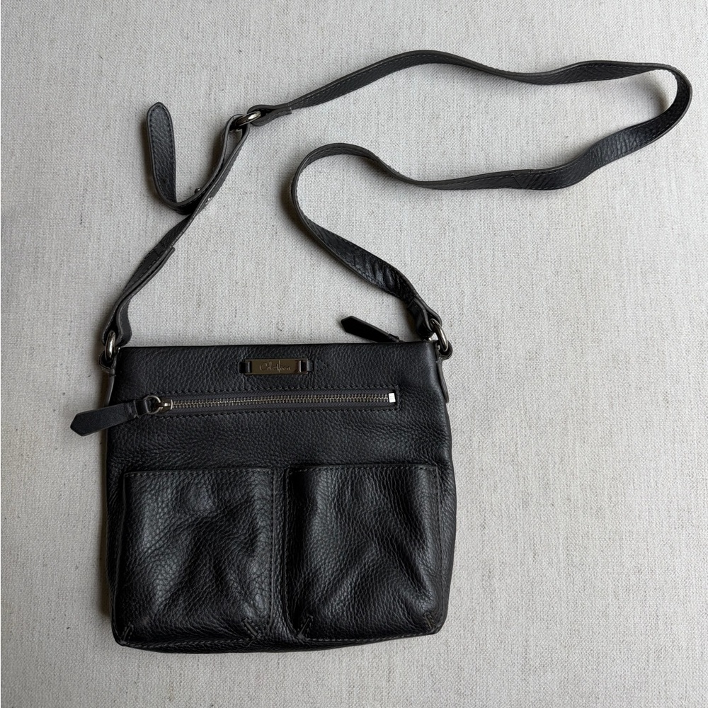Cole Haan Vintage Dark Grey Leather Crossbody Bag